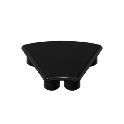 60-230-1 MODULAR SOLUTIONS POLYAMIDE END CAP<br>45MM X 45MM RADIUS 45 DEG BLACK